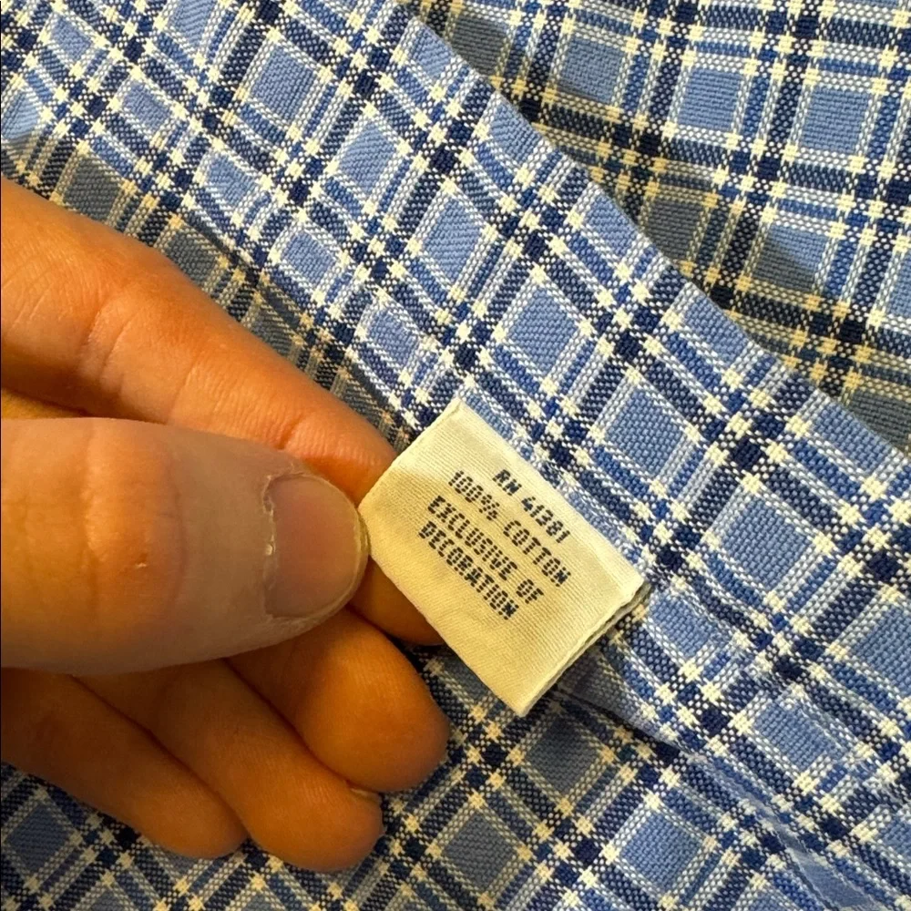 Polo Ralph Lauren mens 2XLT Tall blue check plaid button up casual oxford shirt